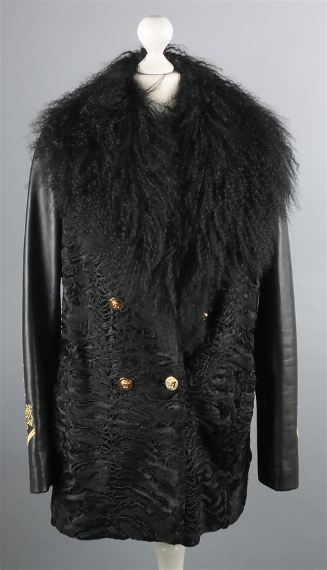 versace coat|versace fur coat.